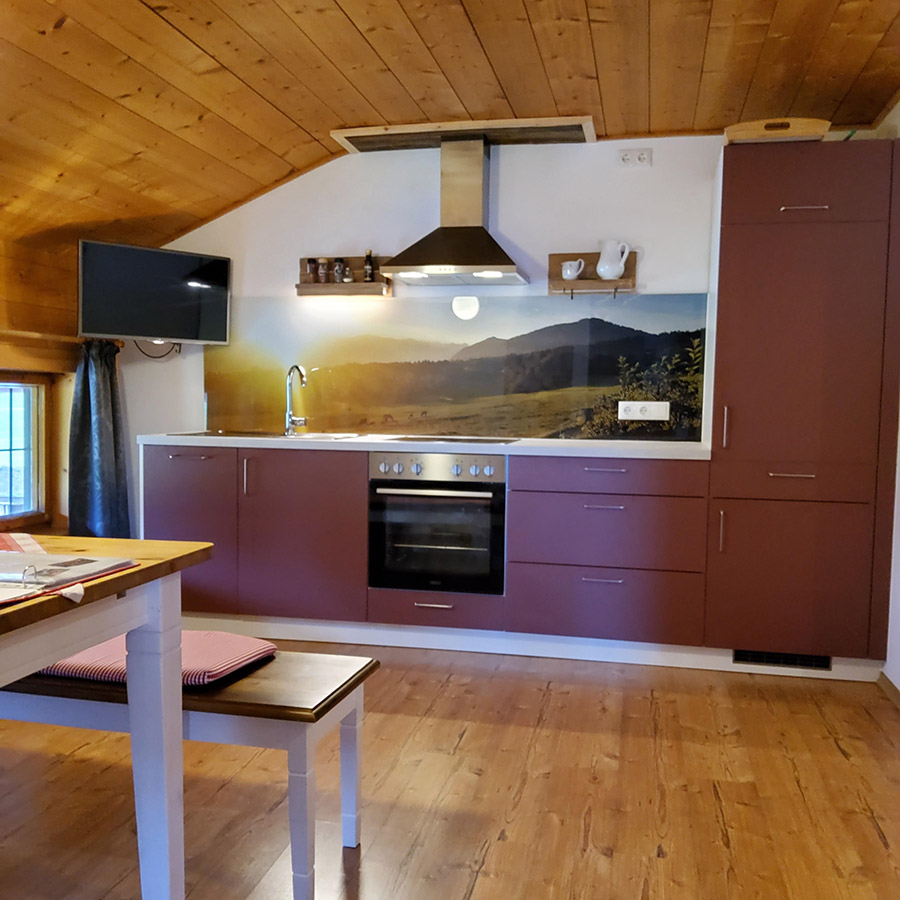 Küche in der Ferienwohnung Haflinger